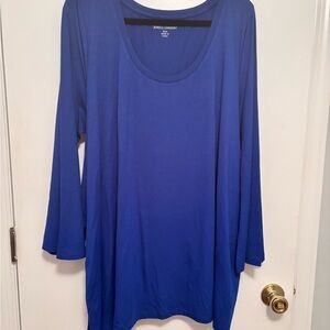Jessica London Blue Oversized 3/4 Sleeve Tunic